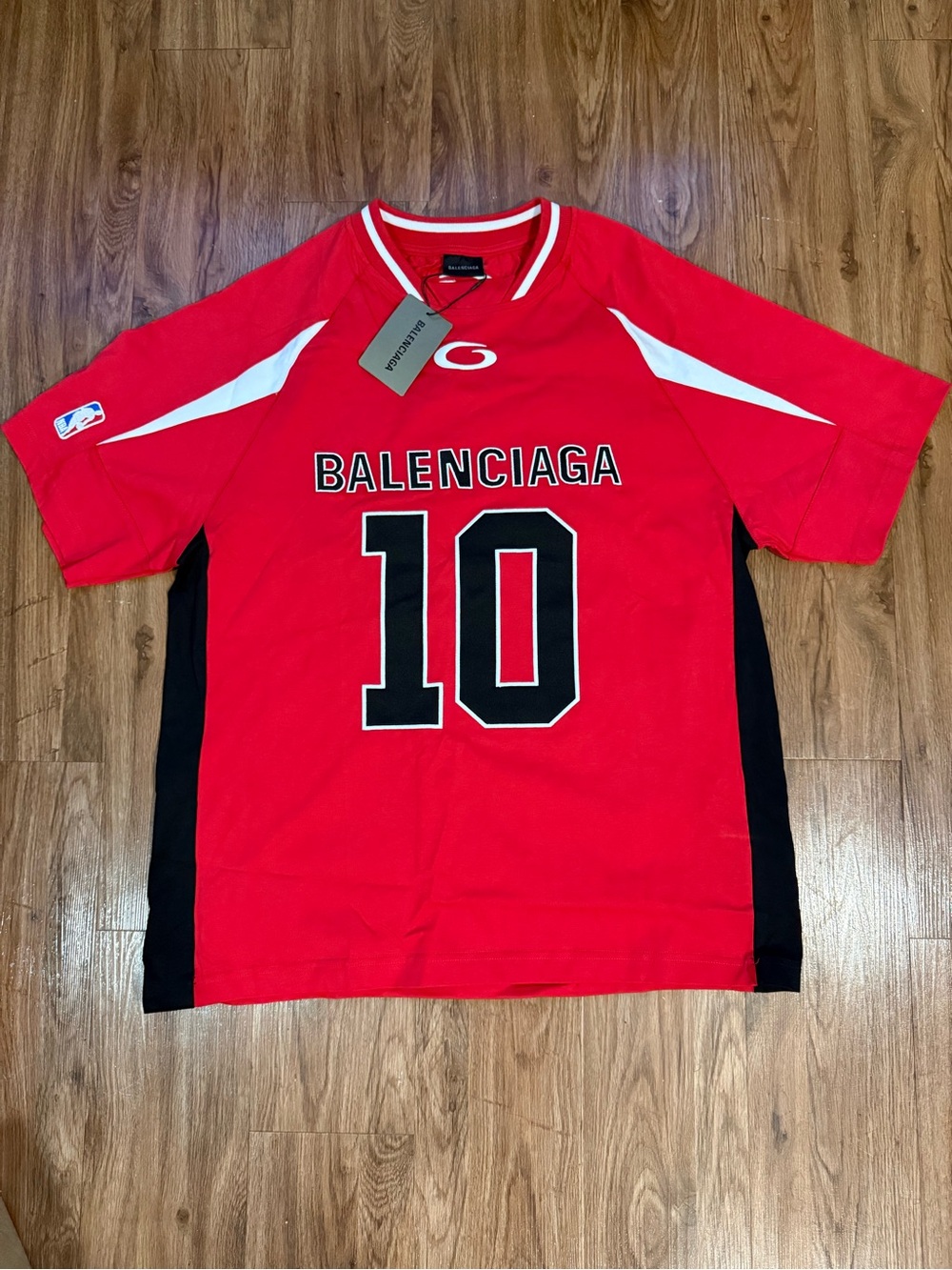 MEN'S BALENCIAGA | NBA COLLABORATION OVERSIZED T-SHIRT IN RED SIZE EUR L BNWT